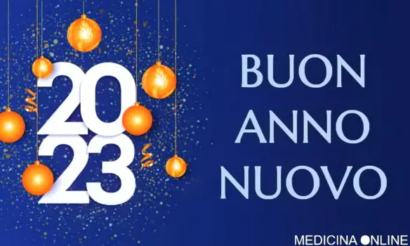 Happy New Year 2023. Holiday greeting banner with balloons and the inscription